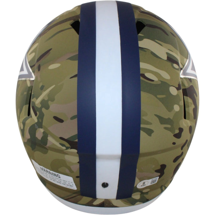 Dak Prescott Autographed/Signed Dallas Cowboys F/S Camo Helmet Beckett 56327