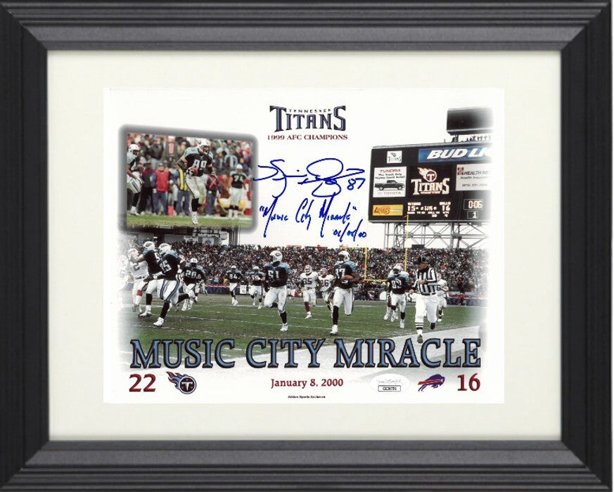 Music City Miracle signed Tennessee Titans 8x10 Photo Framed w/ Kevin Dyson -JSA