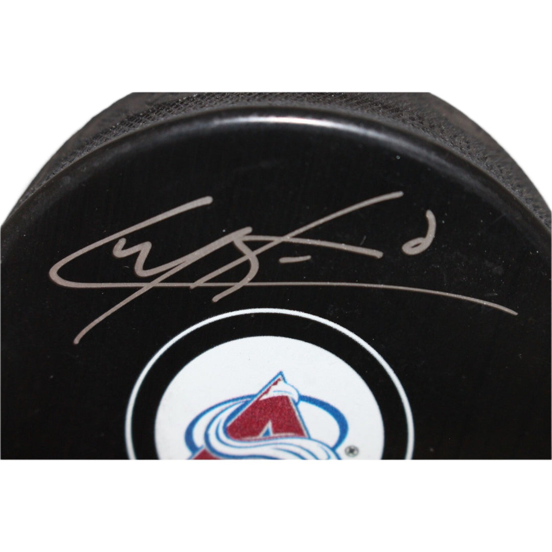 Cale Makar Autographed/Signed Colorado Avalanche Hockey Puck FAN 42821