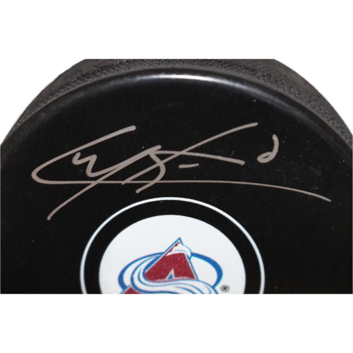Cale Makar Autographed/Signed Colorado Avalanche Hockey Puck FAN 42821
