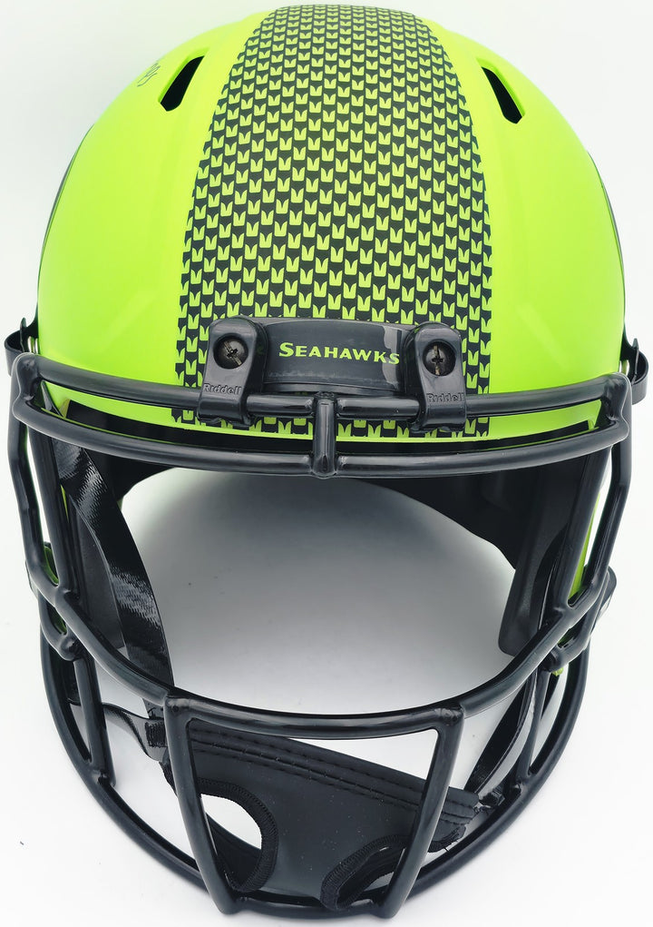 Zach Charbonnet Signed Seahawks Rave Green Full Size Speed Replica Helmet MCS