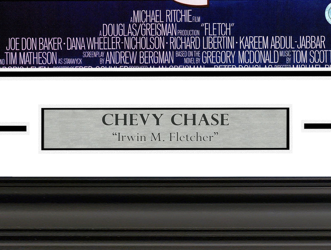 Chevy Chase Signed Framed 11x17 Fletch Movie Poster Beckett BAS Witness