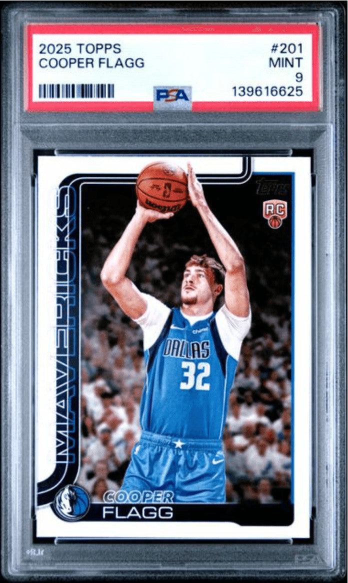 Graded 2025 Topps Cooper Flagg #201 Rookie RC Basketball Card PSA 9 Mint