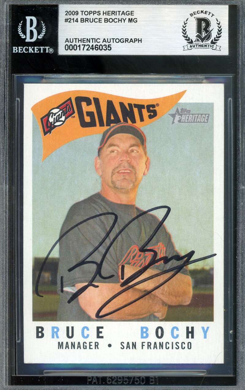 Bruce Bochy Beckett BAS Signed 2009 Topps Heritage Autograph
