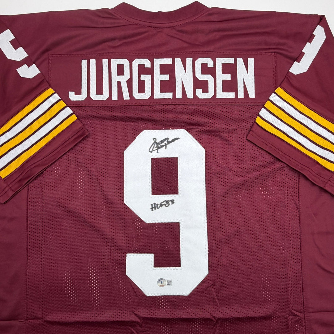 Signed Sonny Jurgensen HOF 83 Washington Burgundy Jersey BAS COA