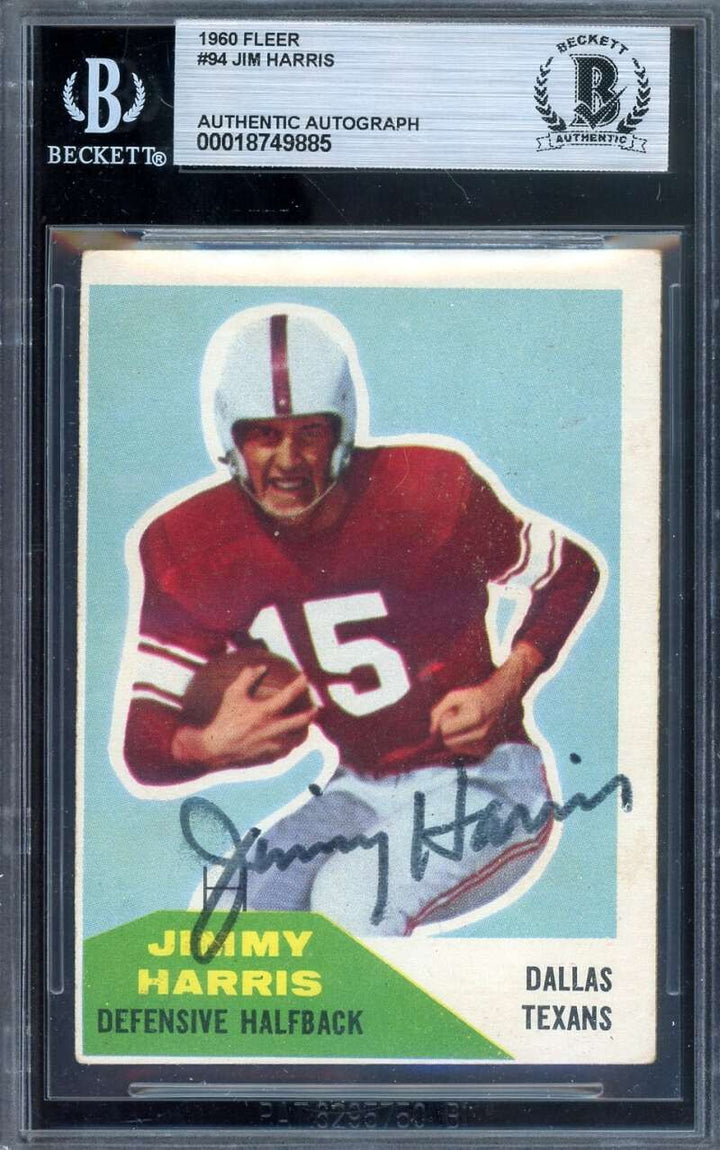 Jim Harris Beckett BAS Signed 1960 Fleer Autograph