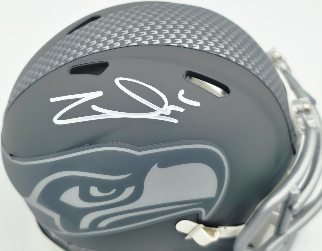 Zach Charbonnet Signed Seattle Seahawks Slate Silver Speed Mini Helmet MCS Holo