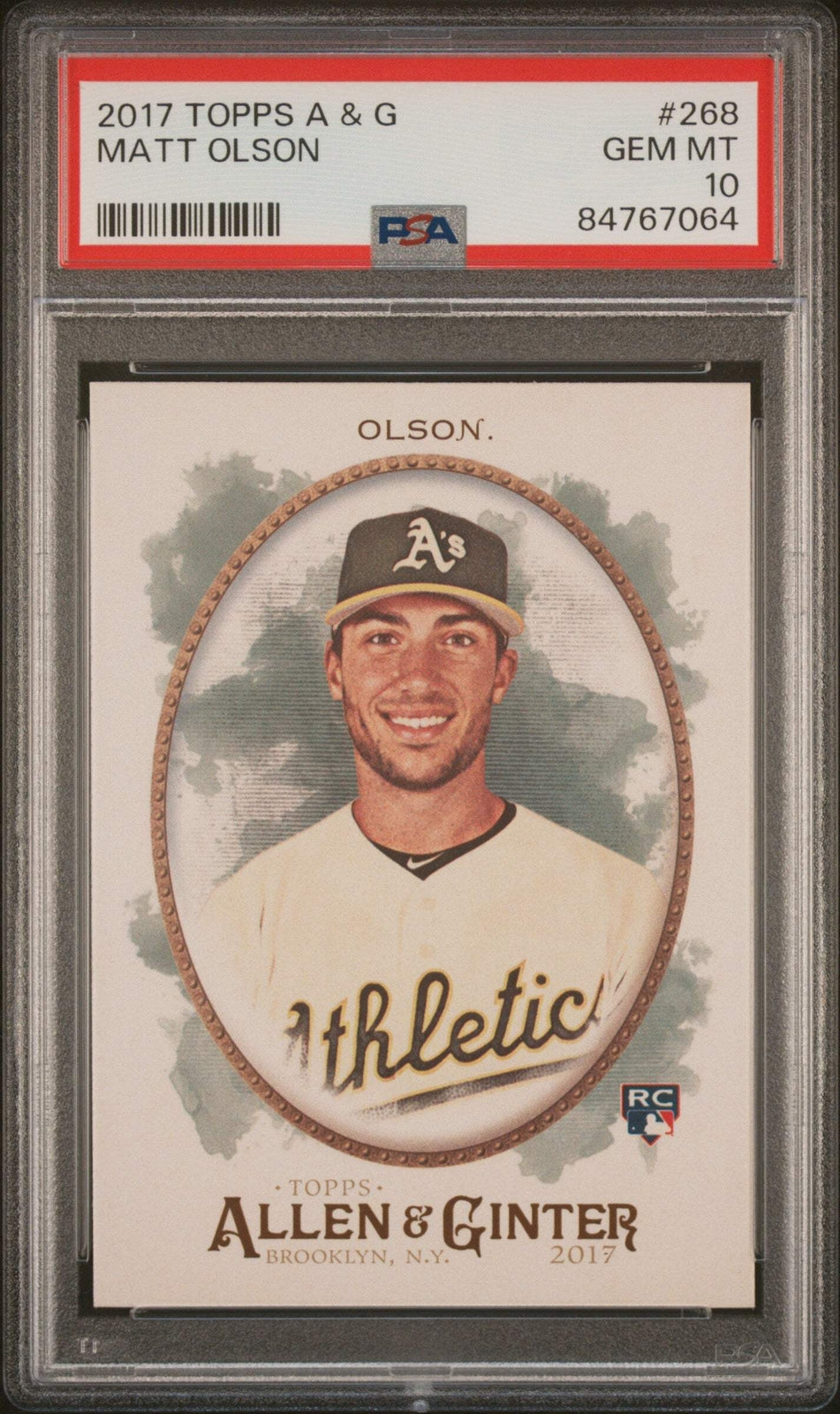 Graded 2017 Topps Allen & Ginter Matt Olson #268 Rookie RC Baseball Card PSA 10