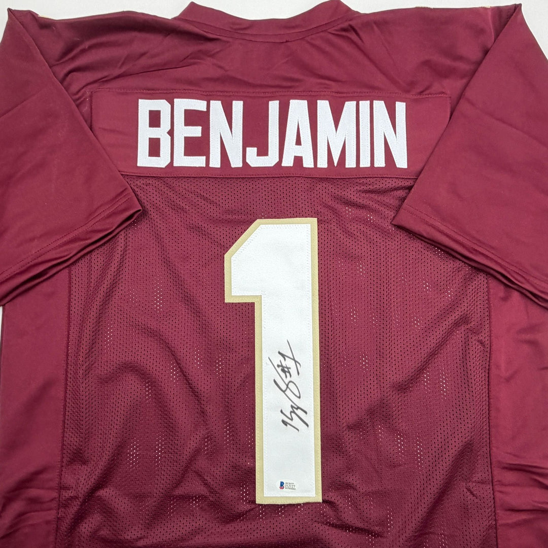 Autographed/Signed Kelvin Benjamin Florida State Maroon Jersey Beckett COA