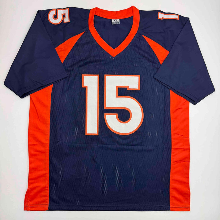 Autographed/Signed Brandon Marshall Denver Blue Jersey Beckett BAS COA