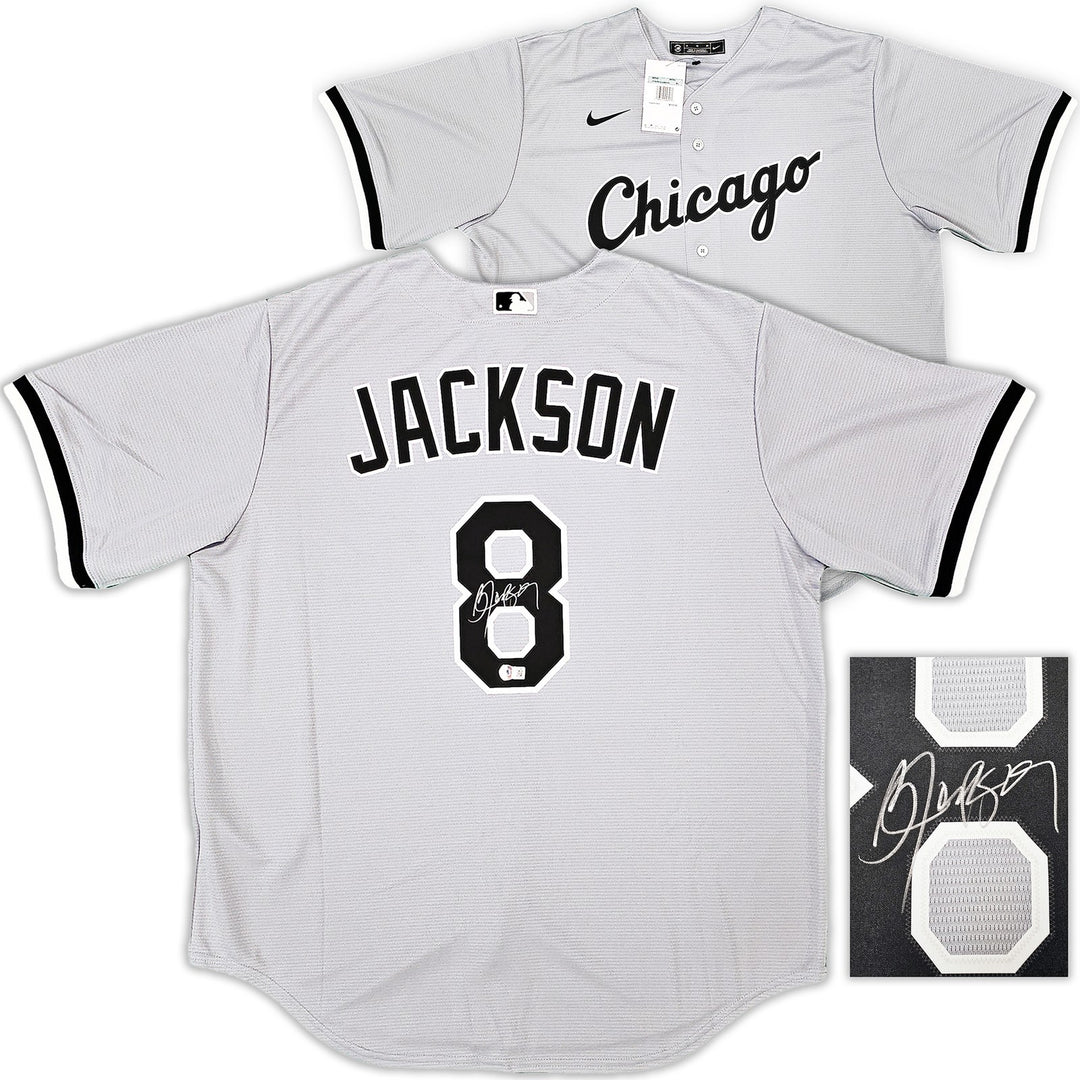 Chicago White Sox Bo Jackson Signed Gray Nike Jersey Size XL Beckett Wit