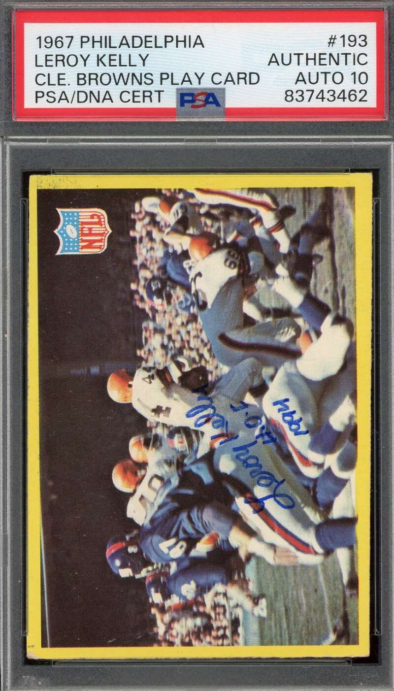Leroy Kelly Gem Mint 10 PSA DNA Signed 1967 Philadelphia Rookie Autograph