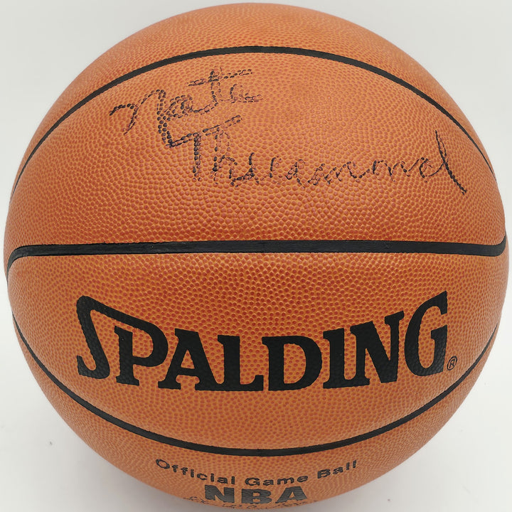 Nate Thurmond Auto Spalding NBA Leather Game Basketball Warriors Beckett BS30430