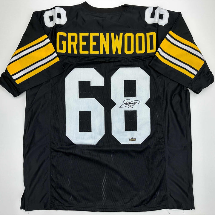 Facsimile Autographed L.C. LC Greenwood Pittsburgh Black Reprint Jersey Men's XL