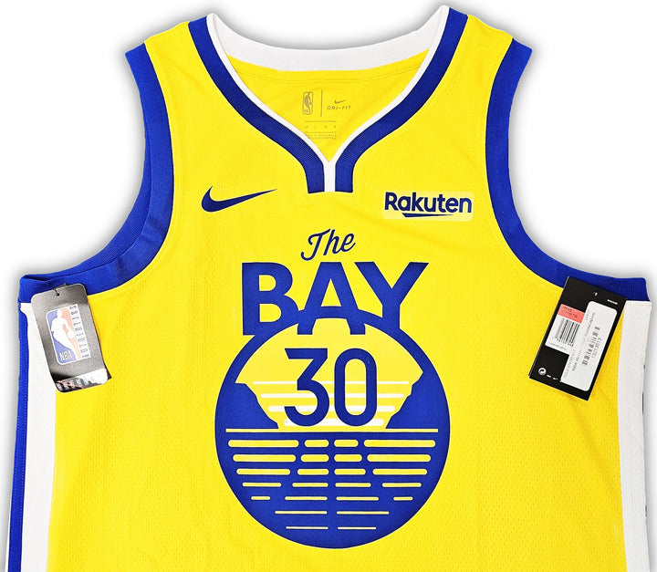 Warriors Stephen Curry Signed Yellow Nike Swingman Jersey Size 48 Beckett