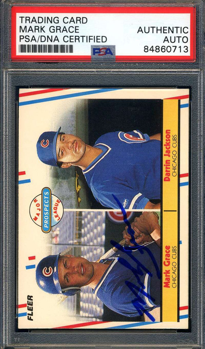 Mark Grace PSA DNA Coa Signed 1988 Fleer Prospects Rookie Autograph
