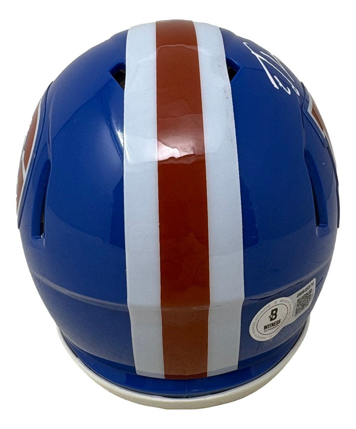 Ed McCaffrey Signed Denver Broncos Throwback Mini Speed Helmet BAS