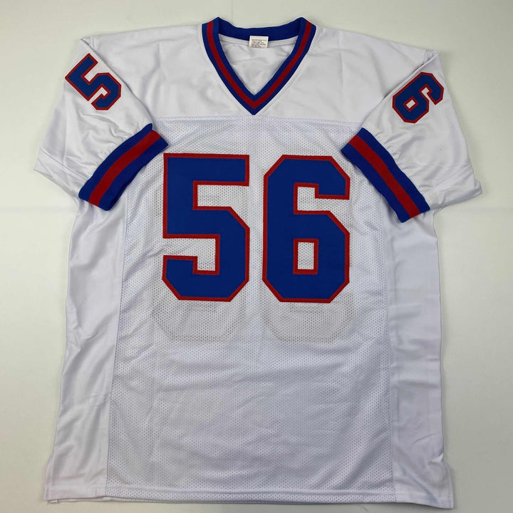 Facsimile Autographed Lawrence Taylor New York White Reprint Jersey Size Mens XL