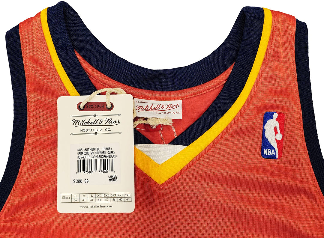 Warriors Stephen Curry Auto Orange Mitchell Ness Rookie Jersey 44 "Bible Verse"