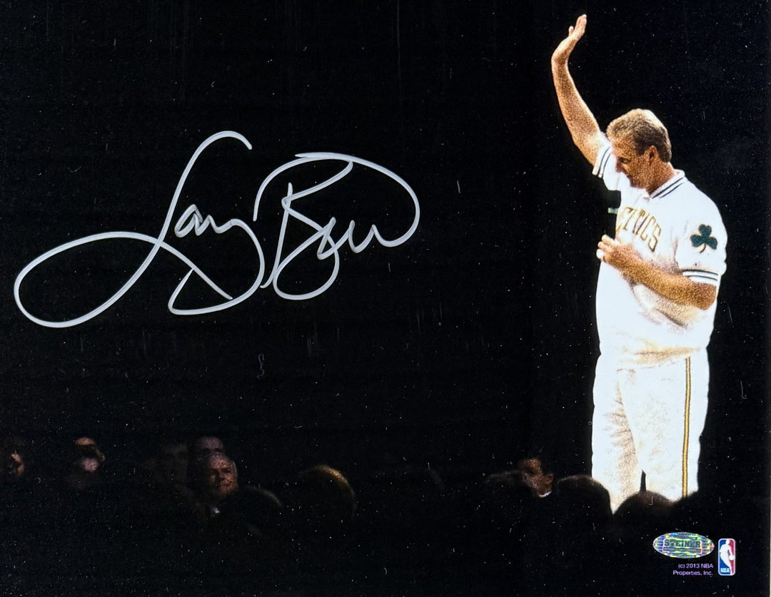 Larry Bird Signed 16x20 Farewell Spotlight Photo Framed Celtics Auto Steiner COA