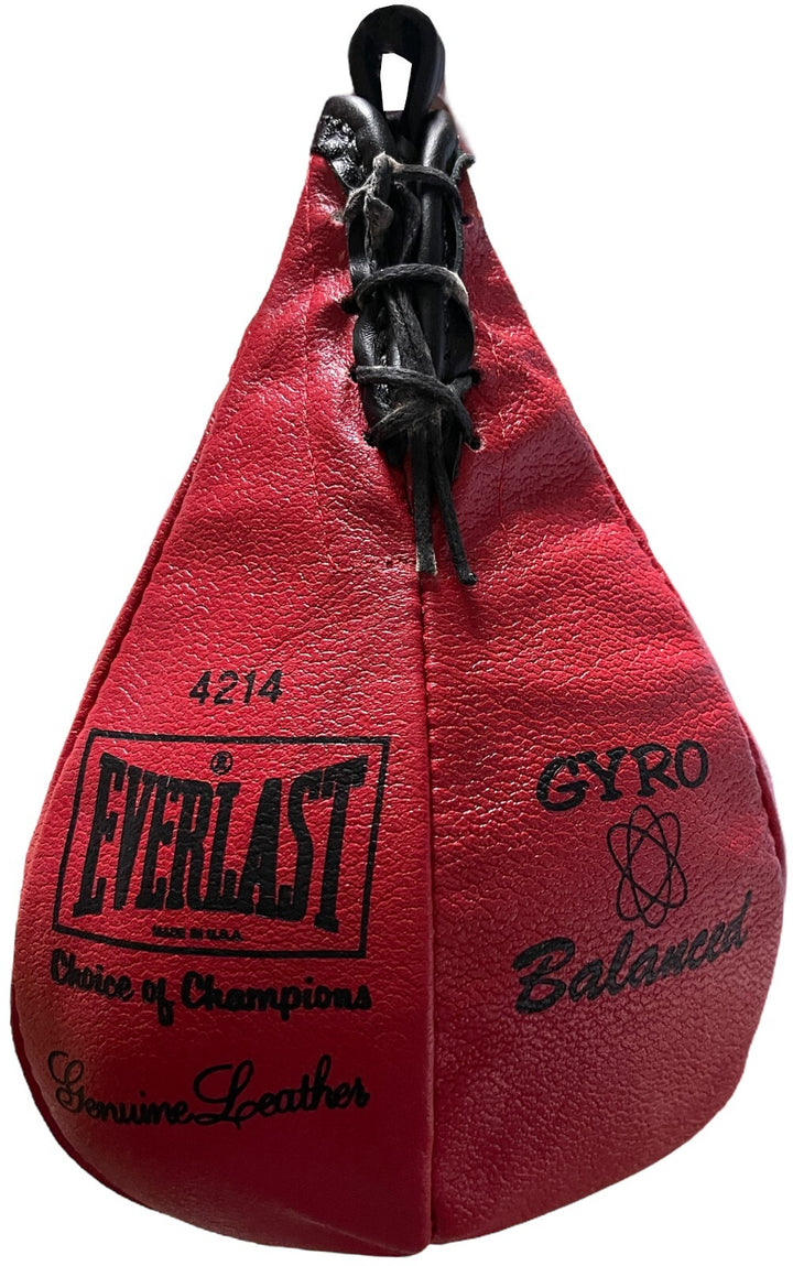 Muhammad Ali Signed Everlast Red Leather Boxing Speed Bag Cassius Clay- Beckett