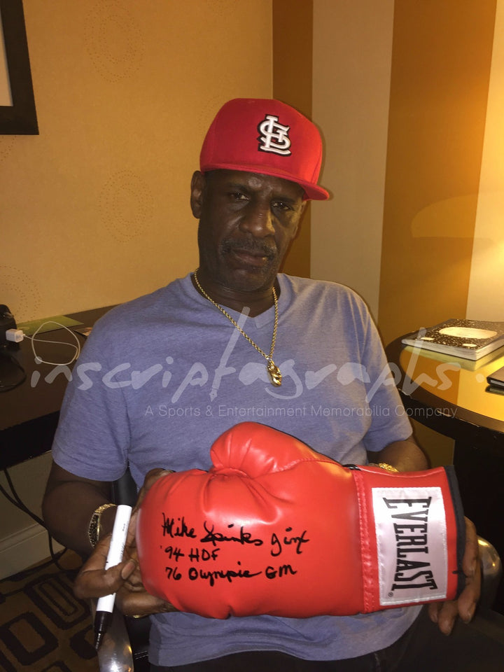 Michael Spinks Signed Glove Inscribed COA Inscriptagraphs Leon Boxing Mike Tyson