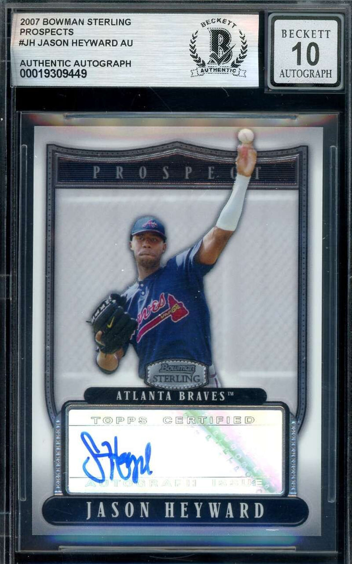 Jason Heyward Gem Mint 10 Beckett BAS Signed 2007 Bowman Sterling Rookie