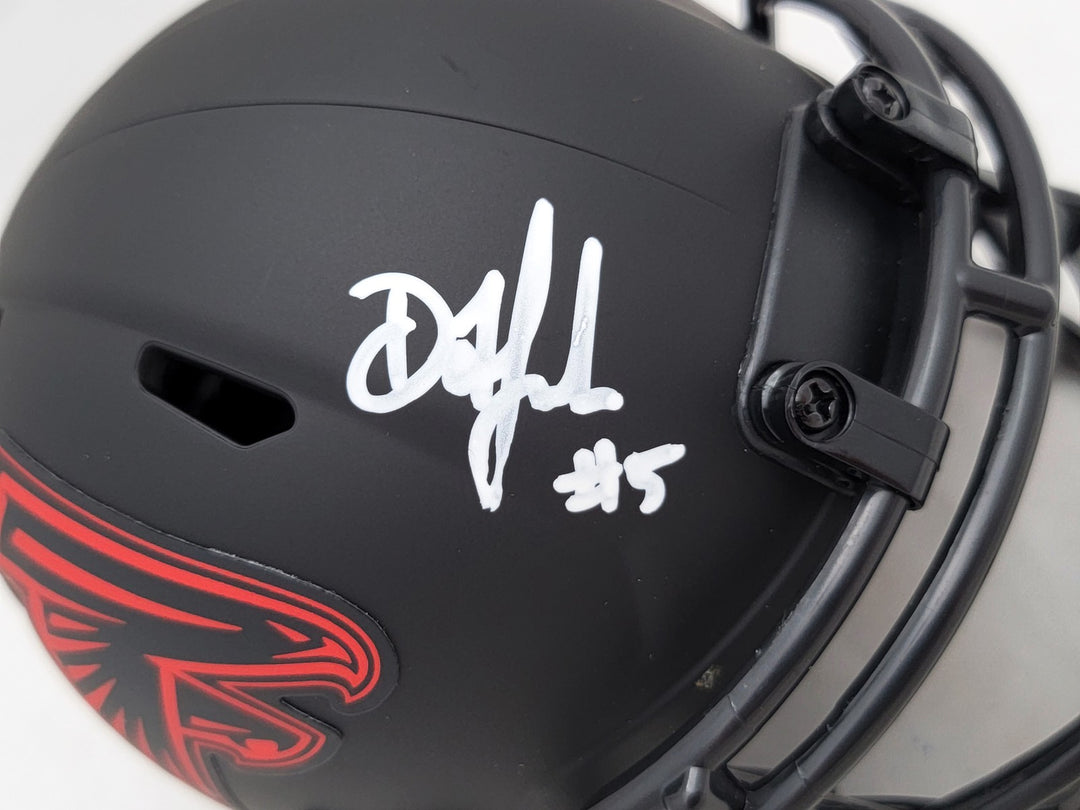 Drake London Signed Atlanta Falcons Eclipse Black Speed Mini Helmet Beckett