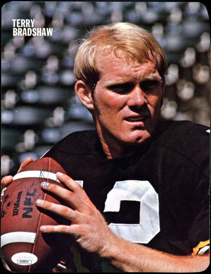 Terry Bradshaw JSA Coa Vintage Steelers 8x11 Signed Photo Page