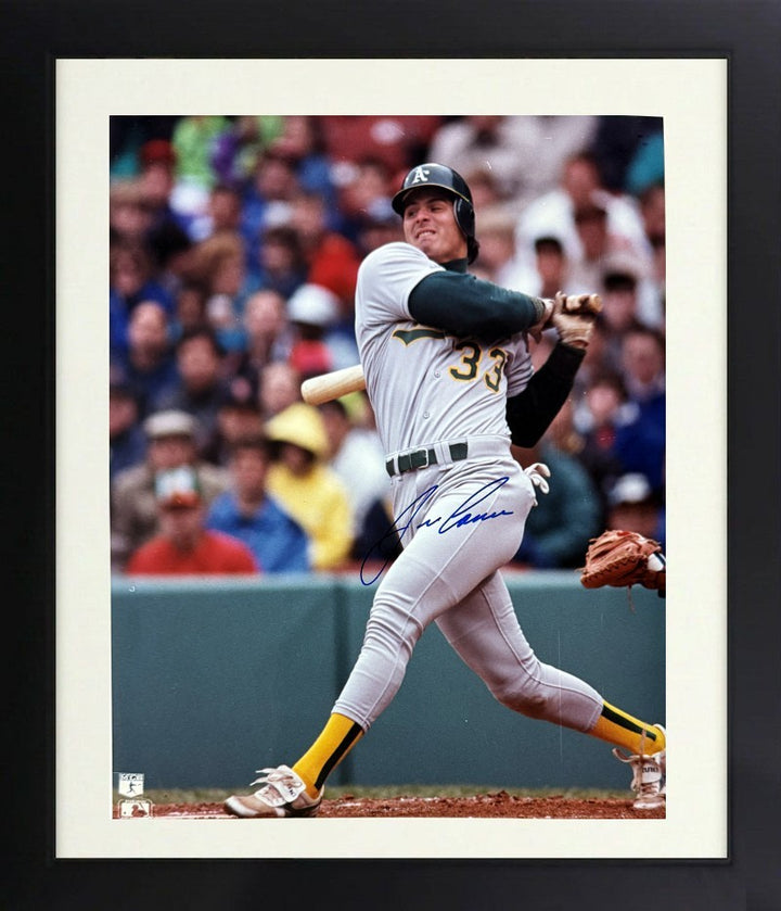 Jose Canseco signed Oakland A's 8X10 Photo minor dings Framed- COA (AL ROY/MVP)