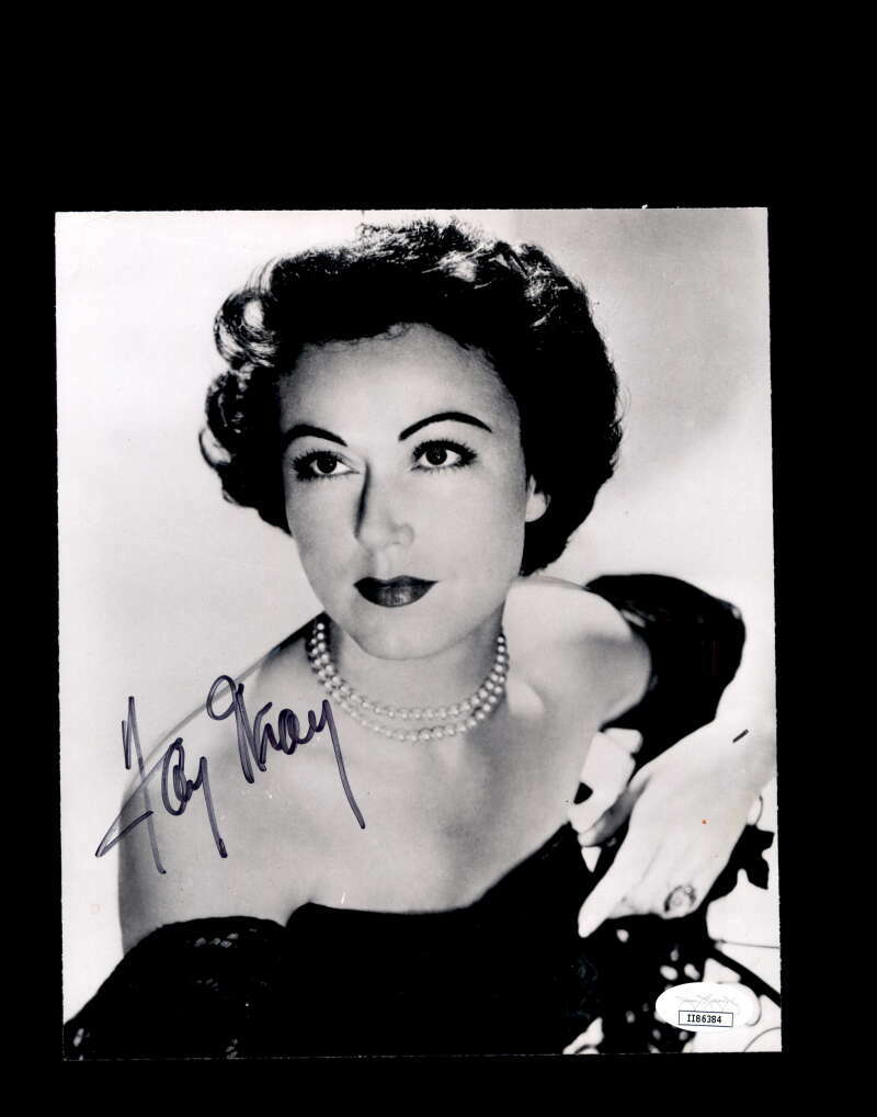 Fay Wray JSA Coa Hand Signed 7x9 1958 Photo Autograph