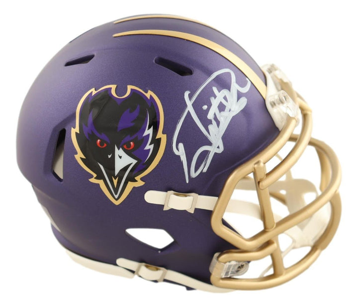 Derrick Henry Signed Baltimore Ravens Purple Mini Speed Helmet BAS