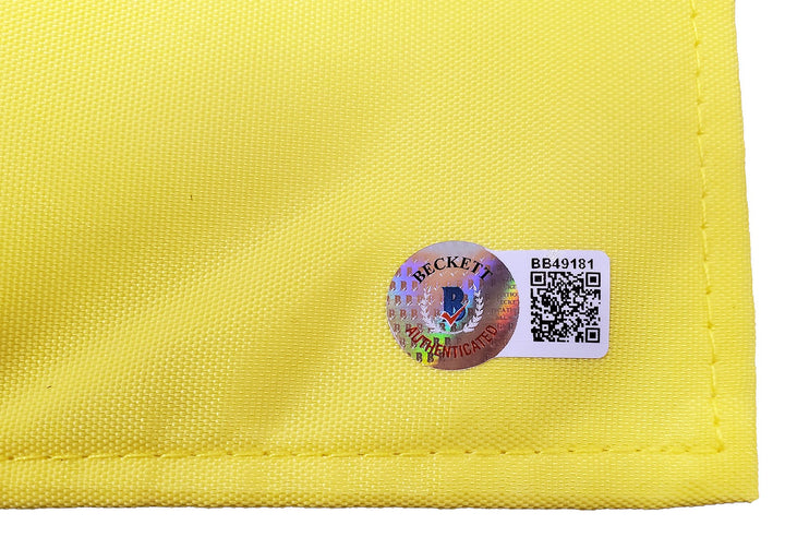 Lee Elder Autographed Signed Yellow 2021 Masters Pin Flag Beckett BAS