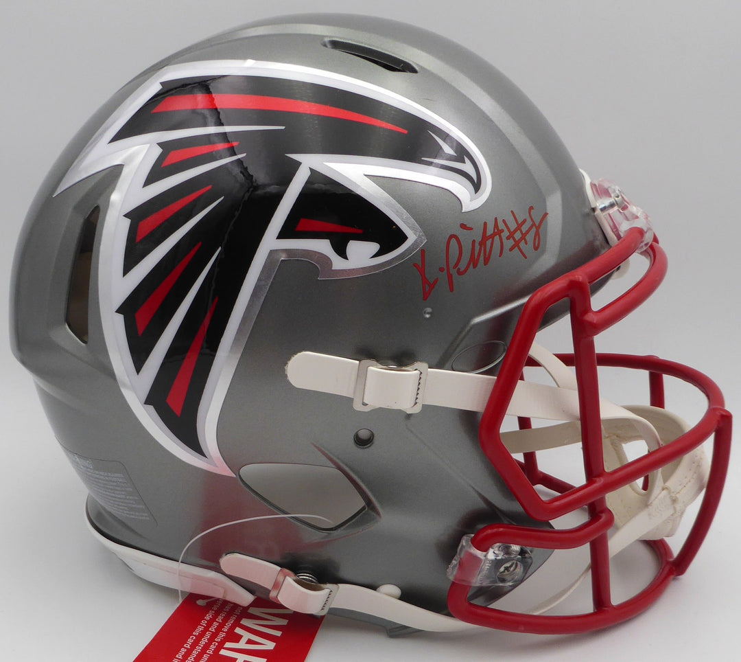 Kyle Pitts Signed Atlanta Falcons Flash Silver Full Size Helmet Beckett QR
