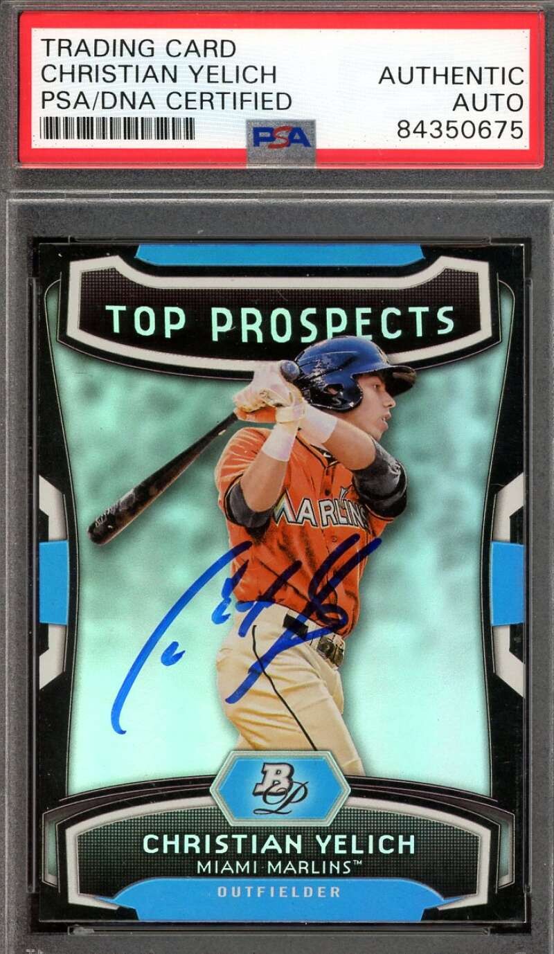 Christian Yelich PSA DNA Signed 2012 Bowman Rookie Autograph