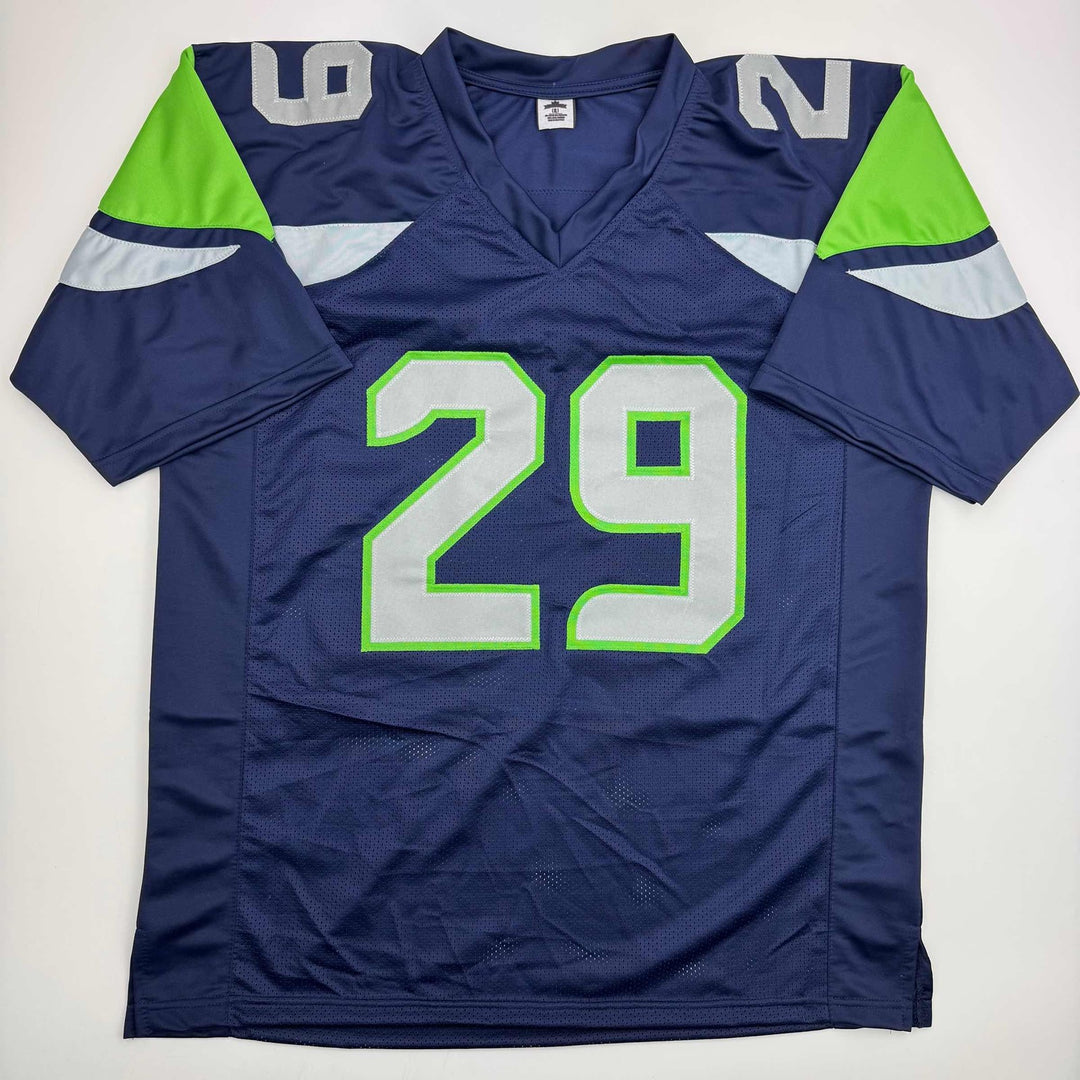 Autographed/Signed Earl Thomas III Seattle Blue Football Jersey Beckett BAS COA