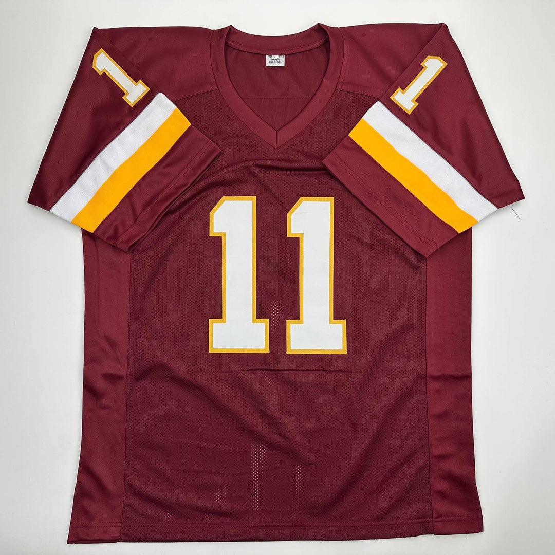 Autographed/Signed Mark Rypien SB XXVI MVP Washington Burgundy Jersey JSA COA