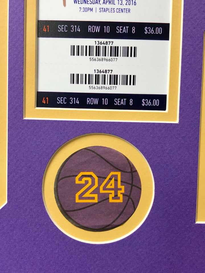 Kobe Bryant Final Game Authentic Confetti Frame 8x10 Collage Ticket Last Retire