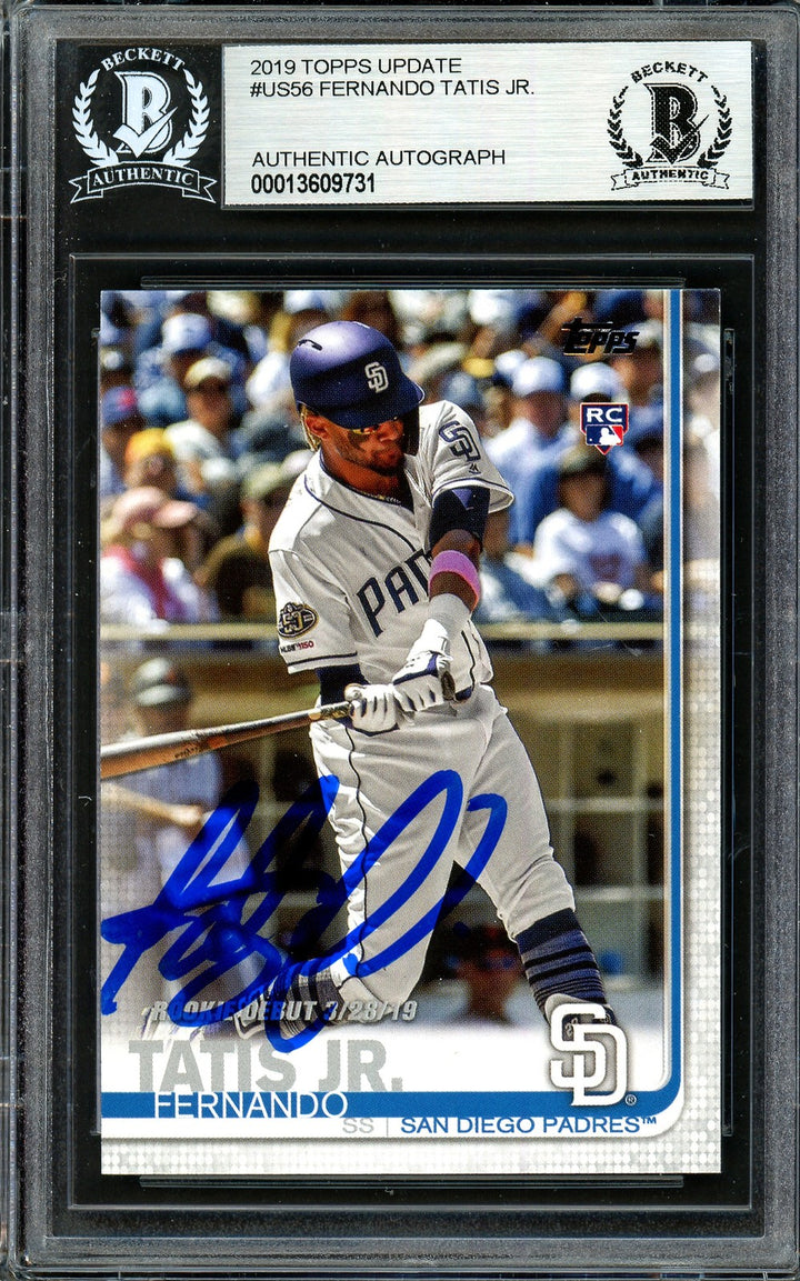 Fernando Tatis Jr. Signed 2019 Topps Update RC US56 Padres Beckett #13609731