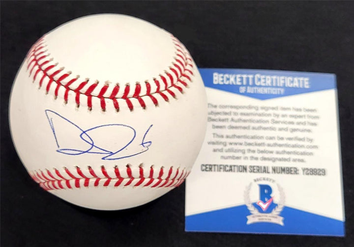 David Fletcher autograph signed Official MLB Baseball Angels ~ BAS Beckett