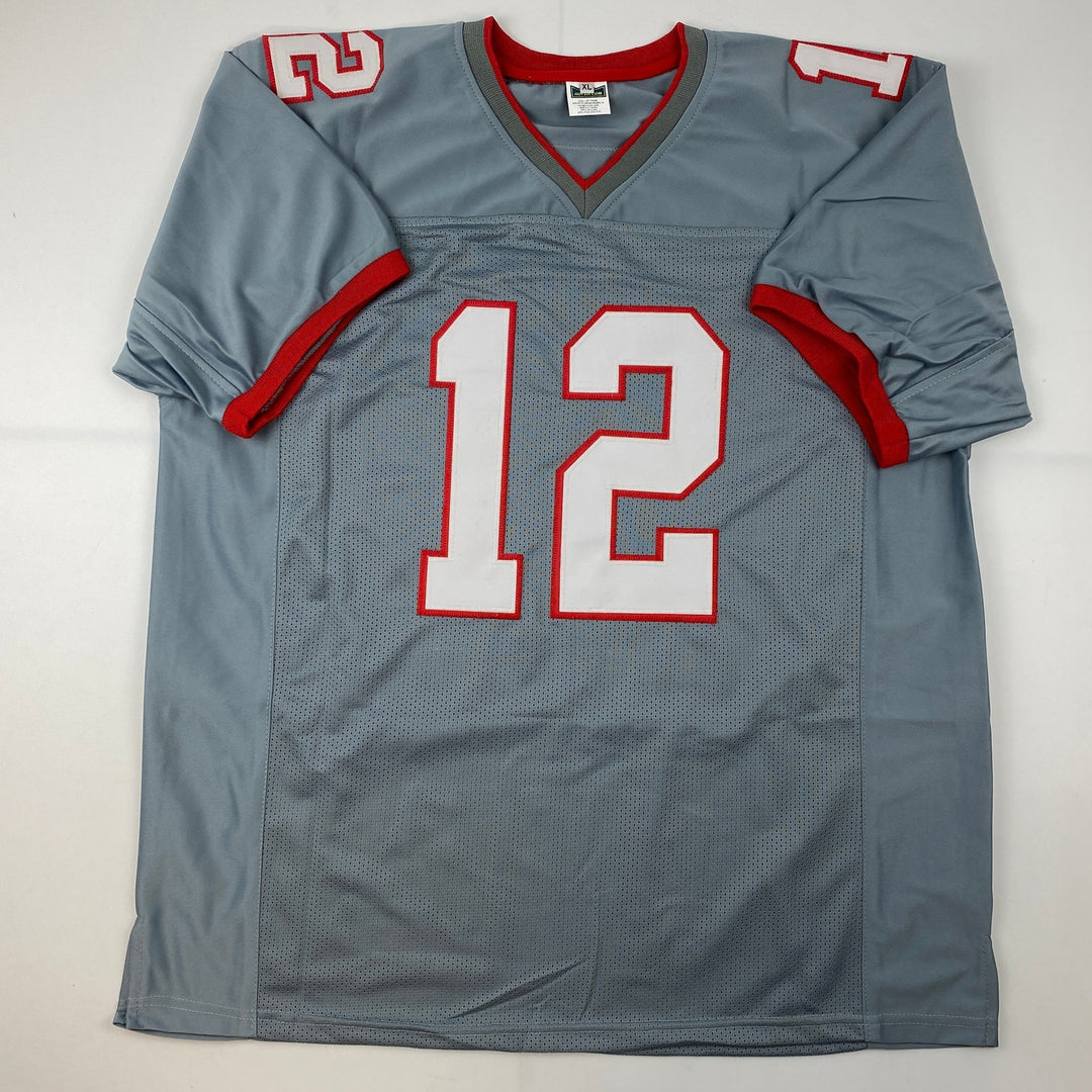 Facsimile Autographed Tom Brady Tampa Bay Pewter Reprint Jersey Size Men's XL