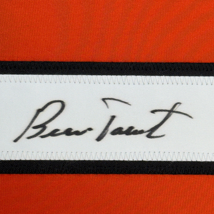 FRAMED Autographed/Signed BERNIE PARENT 33x42 Philadelphia Orange Jersey JSA COA