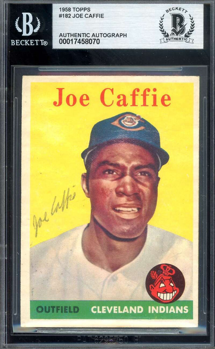 Joe Caffie Beckett BAS Signed 1958 Topps Autograph
