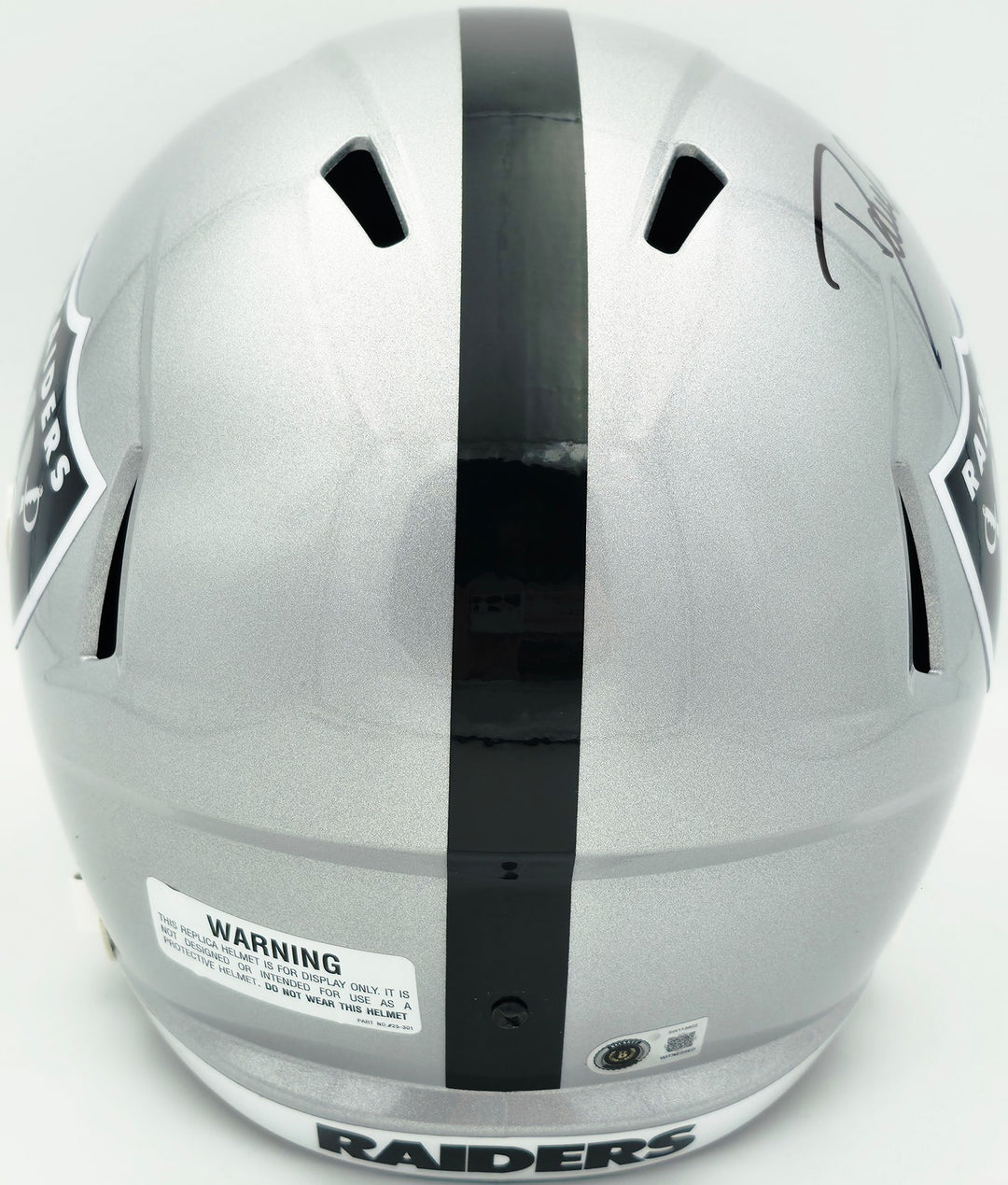 Dave Casper Signed Oakland Raiders Silver Full Size Speed Replica Helmet