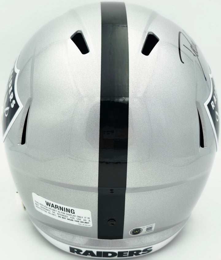 Dave Casper Signed Oakland Raiders Silver Full Size Speed Replica Helmet