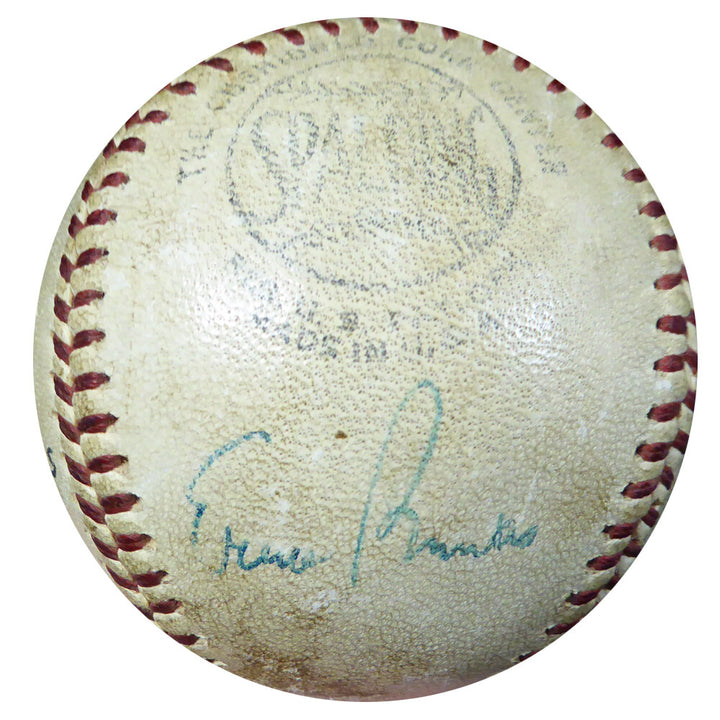 Ernie Banks Auto NL Game Used Baseball Cubs Vintage Sig "Foul Ball 1960" PSA/DNA