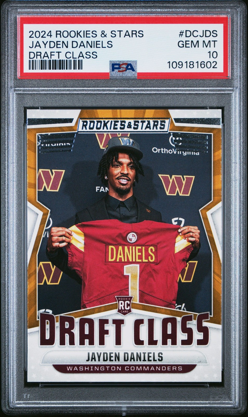 Graded 2024 Panini R&S Jayden Daniels #DCJDS Draft Class RC Card PSA 10