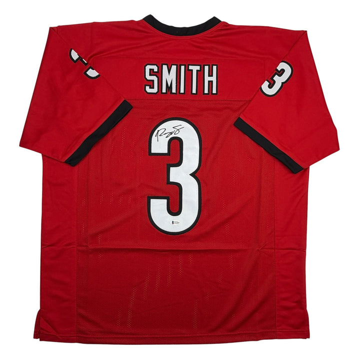 Autographed/Signed Roquan Smith Georgia Red College Football Jersey Beckett COA