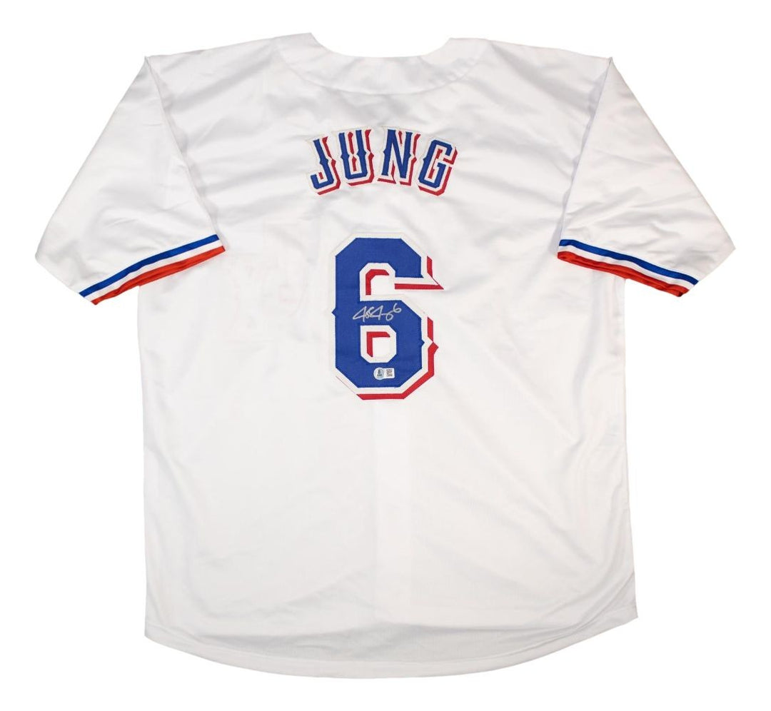 Josh Jung Texas Signed White Baseball Jersey BAS