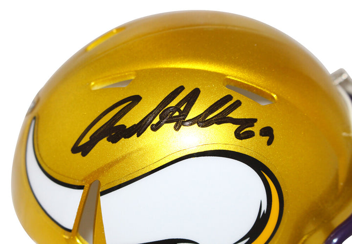 Jared Allen Autographed Minnesota Vikings Flash Mini Helmet BAS 40112